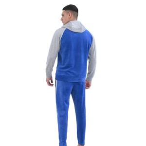 Sudadera con Capucha para Hombre, Color Azul Grisáceo, con Bloques de Color, Manga Larga, Informal, Deportiva, para Otoño, con Bolsillos Laterales - Product Image 4