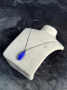 Collar Colgante de Macramé Ovalado Hecho a Mano con Lapislázuli Azul, Ajustable, Estilo Boho, Joyería Curativa, Venta al por Mayor - Product Image 3
