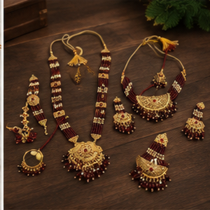 Conjunto de Collar con Colgante y Aretes con Piedras Chapadas en Oro de Primera Calidad, Estilo Clásico, para Bodas y Festivales - Product Image 2