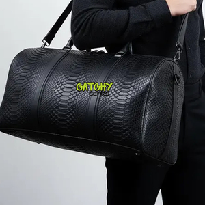 Luxury Leather Duffle Bag for Men & Women Weekend <b>Travel</b> Bag Adjustable Straps & Shoe Compartment Vintage Style <b>Holdall</b> - Product Image 3