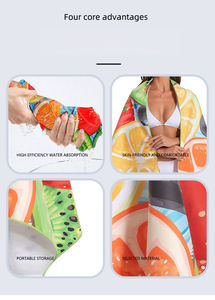 Sand-Free Microfiber Beach Towel Professional UPF 50+ Quick Dry Travel Towel Large Lightweight <strong>Gear</strong> for Pool Surfing Camping - Product Image 2