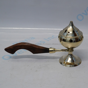 Quemador de incienso y carbón de latón premium con asa, duradero, ecológico, hecho a mano, decoración aromática para el hogar en otoño - Product Image 3