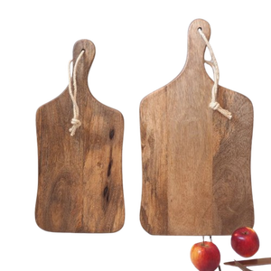 Handmade Wooden Chopping <b>Block</b> Round <b>Shape</b> With Handle Durable Acacia Cutting Board Kitchen Use - Product Image 6
