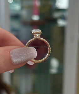 อีจีไอ/เกียแลปสำหรับงานแต่งงานสีทองขาวละเอียด14K สีเหลืองทองสำหรับทุกเพศ/แหวนหมั้นตกแต่งสไตล์วินเทจสีเขียวมรกตสำหรับวันครบรอบ - Product Image 2