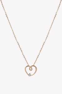 Collar de Oro Sólido 14K 18K con Diamante Redondo Cultivado en Laboratorio en Forma de Corazón Abierto Pequeño, Cadena Delicada para Uso Diario, Collar de Amor Personalizado al por Mayor - Product Image 3