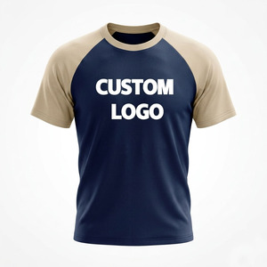 T-shirt décontracté en coton épais à manches courtes raglan pour homme, personnalisable avec logo, t-shirt classique uni décontracté pour homme et femme - Product Image 3