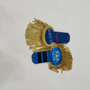 Épaulettes de haute qualité pour uniforme, épaulettes rigides de qualité supérieure avec franges dorées - Product Image 4