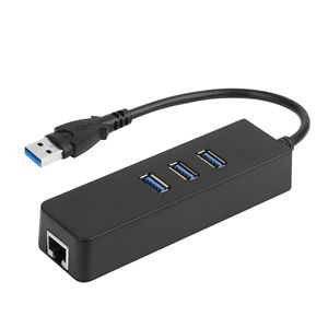 Hub USB 3.0 a 3 Porte con Adattatore Ethernet Gigabit 10/100/1000 Mbps, Convertitore LAN RJ45, Adattatore di Rete USB Cablato - Product Image 1