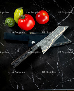 Couteau de chef japonais professionnel en cuivre damas forgé à la main, manche en bois noir, OEM ODM, marque privée - Product Image 4
