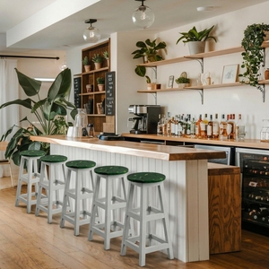 4GoodThings Recycled Plastic Eco-Friendly Bar <b>Stool</b> Minimalist Design Wood Frame Home Bar Hotel Farmhouse Dining <b>Outdoor</b> Use - Product Image 3