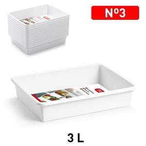 Caja de Almacenamiento de Plástico con Tapa Transparente de Hoja de Plátano N3 3L, Funcional y Apilable para Uso en la Cocina, de un Solo Nivel - Product Image 1