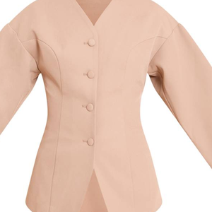 Wholesale Women Solid Color <b>Blazer</b> Suit Set <b>Button</b> Detail Fashion Jacket Office Business Wear Custom OEM ODM Manufacturer Best - Product Image 6