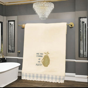 Toalla de mano de lino para invitados con la frase '¿Te estás fijando en mi putt?', toalla de mano divertida con cita de golf, mezcla de lino y algodón de primera calidad - Product Image 4