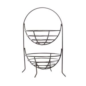 Panier en fil métallique noir à 2 niveaux, très vendu, pour la décoration de table de cuisine et de salon, taille et forme personnalisables - Product Image 3