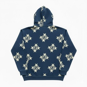 Sweat à capuche vintage en coton épais 100 % personnalisé pour l'hiver, avec écran de sérigraphie, épaules tombantes et délavage acide - Product Image 2