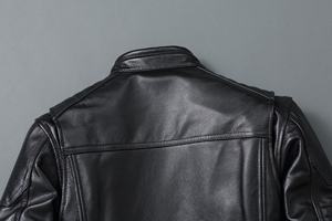 Veste en cuir pour homme, veste en cuir véritable sur mesure, veste de motard en cuir véritable pour homme, étiquette privée personnalisée. - Product Image 6