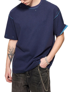 Custom Men Street Style Cotton Ruff Tee Relaxed Fit High Quality Factory Production Supplier Men Oversize Ruff Style <b>T</b> <b>Shirt</b> - Product Image 5