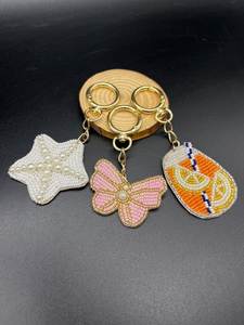 Designer Embroidery Beaded <b>Keychain</b> With Traditional Handcrafted Details And Modern Fashion Appeal - Product Image 1