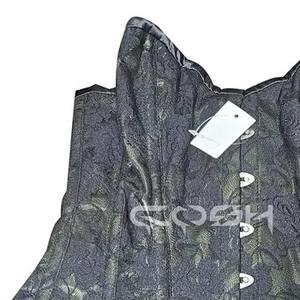 Corsé Sexy de Satén Color Oliva con Cordones y Malla Floral, Corsé para Fiestas y Eventos, Proveedor de Corsés - Product Image 3