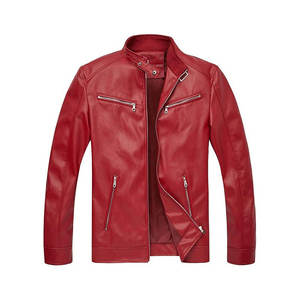 Custom Fashion Genuine <b>Leather</b> <b>Jacket</b> for Men Solid Color Classic Design High Quality Zipper Front <b>Winter</b> <b>Leather</b> <b>Jacket</b> - Product Image 4