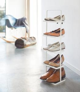 Minimalist White <b>Shoe</b> Rack Multi Tier <b>Vertical</b> <b>Storage</b> Organizer Space Saving Design Strong Stable Frame Elegant Home Display - Product Image 1