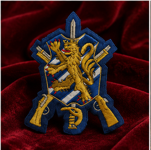 CROSS SWORDS LION Parche Bordado de Encaje de Alta Calidad, Insignia Circular de Tela para Coser, Diseño de Lujo para Prendas - Product Image 3