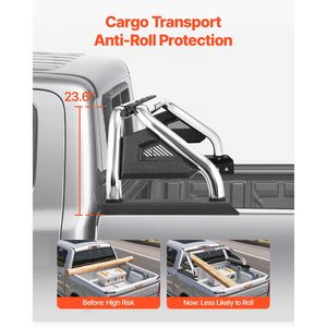 Adjustable Universal Sport <b>Bar</b> <b>LED</b> Brake <b>Light</b> Truck Bed Roll <b>Bar</b> Compatible with Full & Mid Size Pickups Chase Rack Accessory - Product Image 6