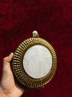 Pochette ronde artisanale indienne en nacre, avec cadre en laiton de luxe, pour femme, idéale pour les soirées, mariages, hiver et printemps
