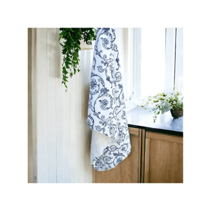 Sky Blue Colour Christmas <b>Kitchen</b> Tea <b>Towel</b> Embroidered Cotton Dish Cloth Holiday Home Textile OEM Wholesale Manufacturer - Product Image 2