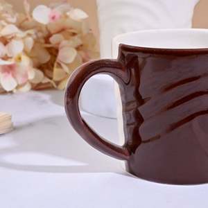 Set of 2 Brown Shoreline Drift <b>Ceramic</b> <b>Cups</b> - Product Image 2