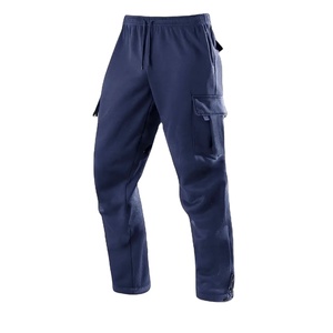 Pantalon de jogging cargo ample pour homme en molleton épais, multi-poches, style streetwear, en coton personnalisé, OEM - Product Image 1