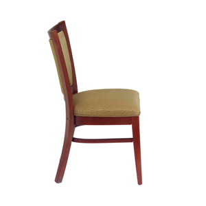 Chaise de salle à manger en bois minimaliste traditionnelle avec revêtement en cuir PU et dossier incurvé pour un usage domestique en appartement - Product Image 4