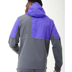Sudadera con capucha deportiva informal ligera para hombre, con cremallera, transpirable, de lona, impermeable, para senderismo al aire libre, con bloques de color. - Product Image 2