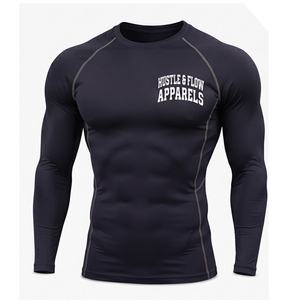 Professional Manufacturer Made Men's <b>Long</b> <b>Sleeve</b> Printed <b>Compression</b> <b>Shirts</b> for Adults-Breathable Quick Dry Athletic Performance - Product Image 2