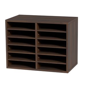 Organizzatore per Documenti in Legno Regolabile a 12 Scomparti, 20.4x12x16.1 Pollici, per Uso su Scrivania d'Ufficio - Product Image 1
