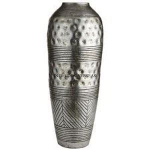 Factory Direct Supply Prime Quality Metal Floor <b>Vase</b> Handmade With Geometric Patterns And Textured Finish For Home Decor - Product Image 1