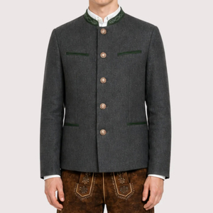 Chaqueta Tradicional Alemana de Lana Loden para Hombre, Estilo Bávaro, Cuello Alto, Transpirable, Ropa de Invierno - Product Image 1