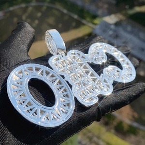 Pass Diamond Tester Iced Out VVS Moissanite Name <b>Pendant</b> Custom 925 <b>Silver</b> Hip Hop Letter <b>Pendant</b> Two Tone <b>Initial</b> <b>Pendant</b> - Product Image 2