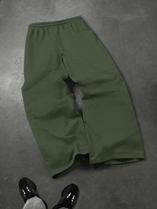 Pantalon de jogging décontracté pour homme, vert, taille élastique, 100 % coton, respirant, poids moyen, poches latérales, style automne - Product Image 4