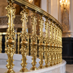 Barandilla de Bronce con Trabajos Ornamentales para Hoteles de Lujo, Villas e Interiores de Escaleras Grandes - Product Image 2