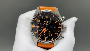 Reloj de Hombre Mecánico Automático con Cronógrafo, Correa Naranja, Estilo Deportivo Casual y de Negocios, Estética de Velocidad Única y Lujosa - Product Image 2