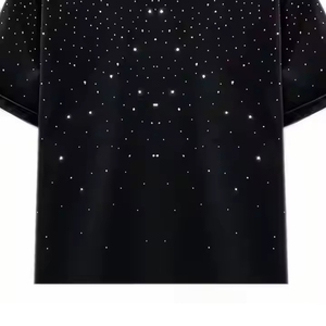T-shirt à manches courtes pour homme, noir, col rond, coupe classique, 100% coton, motif à pois, style décontracté, tissu jersey imprimé - Product Image 5