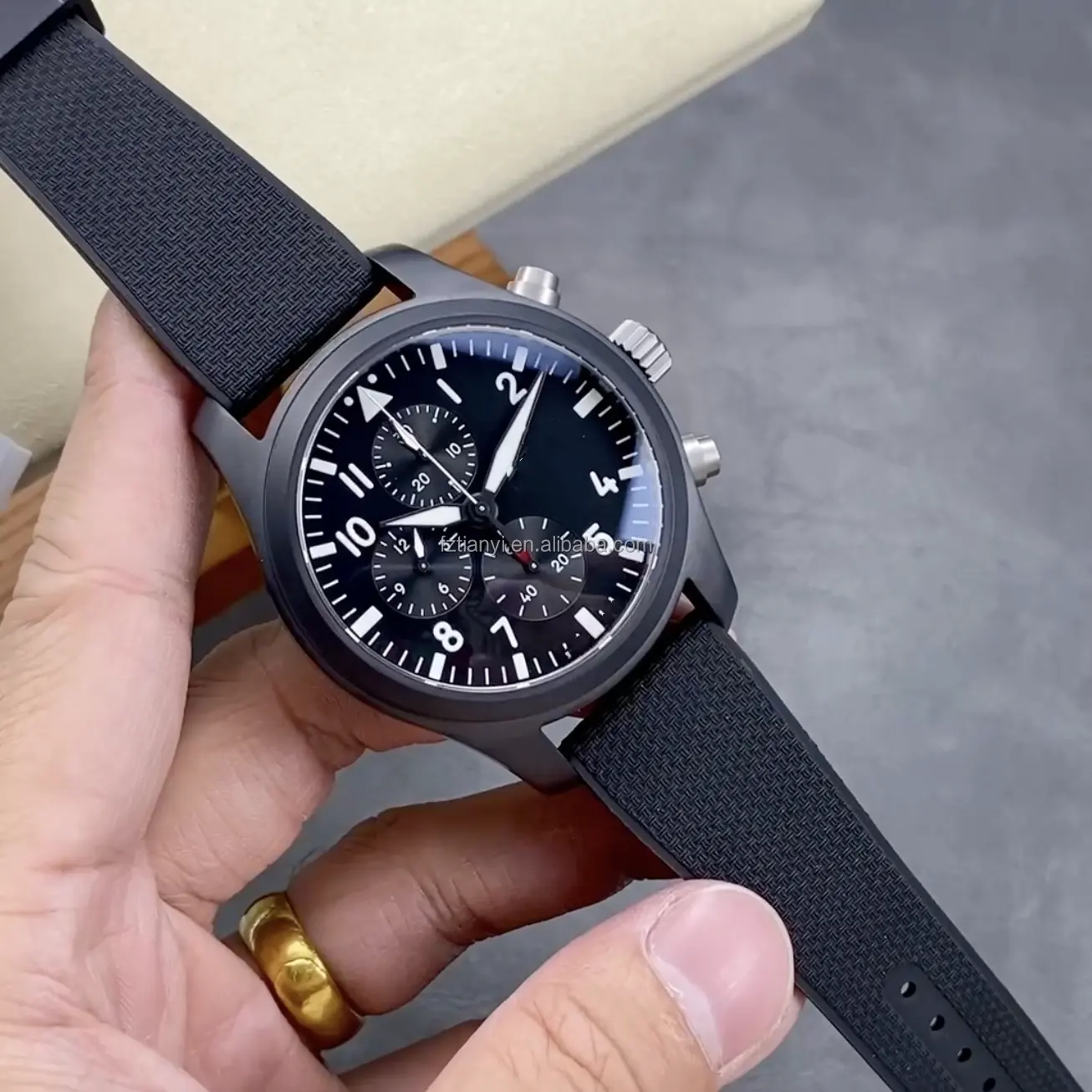 Zwart Horloge Voor Mannen Mechanische Horloges Luxe Merk Horloge Gratis Verzending