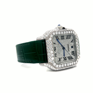 Lettar Lujoso Ronda Reloj analógico mecánico con revestimiento de mina negro Blanco completo VVS Diamante y moissanita - Product Image 2
