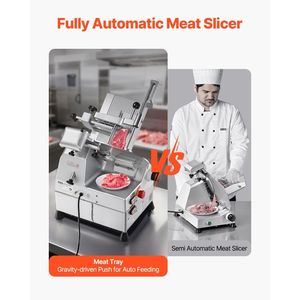 Affettatrice Elettrica per Gastronomia 500W, Automatica, Lama Affilata in Acciaio 75Cr1 da 10 Pollici, Spessore Regolabile 0-0,67 Pollici per Carne - Product Image 2