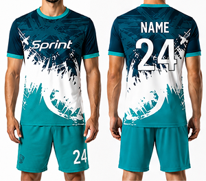 Uniforme de football personnalisé, séchage rapide, respirant, absorbant la transpiration, manches courtes, qualité supérieure, 100% polyester, nom de marque personnalisé - Product Image 2