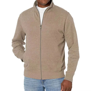 Sweat-shirt à col rond pour homme, 100 % coton, résistant, avec logo personnalisé, design uni, en polaire thermique, fermeture éclair, vêtements d'hiver - Product Image 1