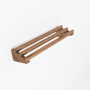 Porte-serviettes mural en bois finition naturelle, organisateur de rangement de luxe pour salle de bain, vente en gros B2B - Product Image 5