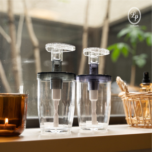 FIORE Modern Plastic Freestanding Wide Mouth <b>Refillable</b> Manual Single Hole Multi-Function <b>Soap</b> Dispenser Shampoo Conditioner - Product Image 1