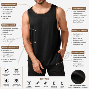 เสื้อกล้ามออกกำลังกายผู้ชายดีไซน์ใหม่ ใส่สบาย ระบายอากาศได้ดี คุณภาพสูง ราคาประหยัด - Product Image 6